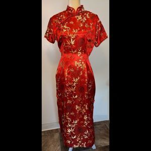 Vintage Satin Cheongsam  - EUC